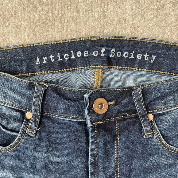 Articles of Society Jeans Womens 26 Skinny Dark Wash Stretch Denim Pants Jegging - Picture 4 of 13